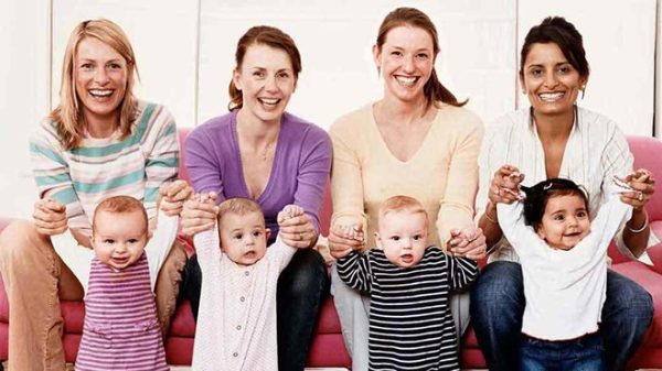 mothers with their babies